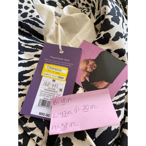 Women's Animal Print Strong Shoulder Trench Coat Sergio Hudson Black M Medium - Picture 7 of 8